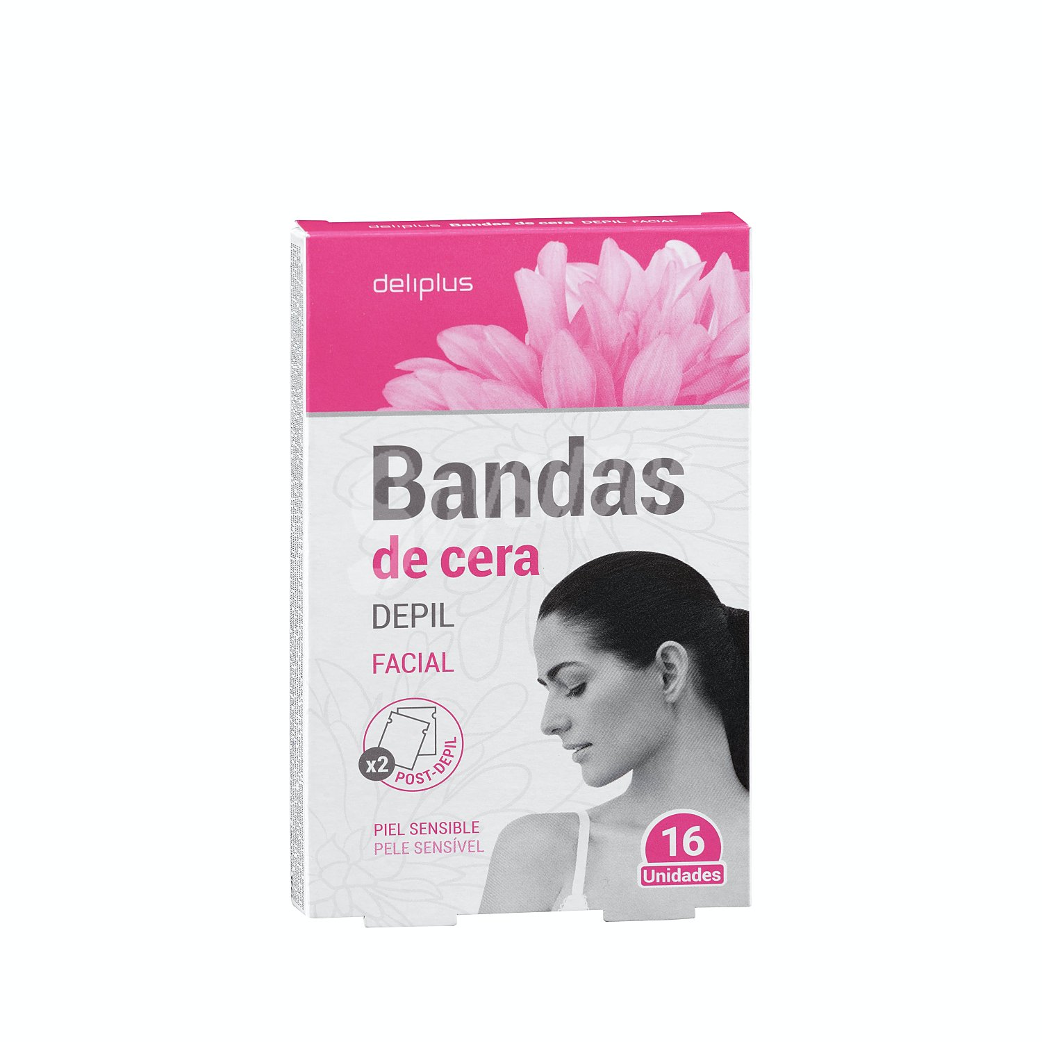 Cera depilar fria bandas facial piel sensible (con 2 toallitas post-depilacion)