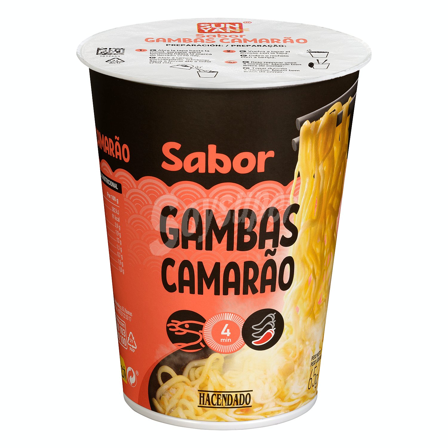 Noodle sabor gamba deshidratado