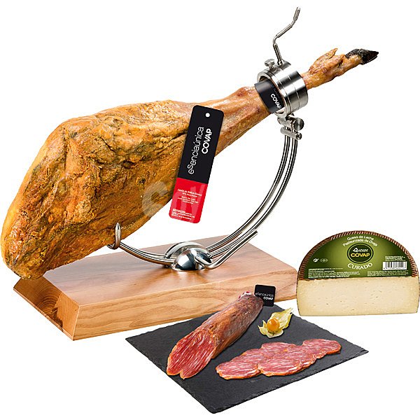 Esenciaúnica jamón de bellota 100% ibérico pieza con regalo de queso curado de oveja