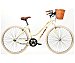 Bicicleta de paseo de acero con ruedas de 71,12cm. (12"), frenos v-brake, cesta y portaequipajes, color blanco City wader.