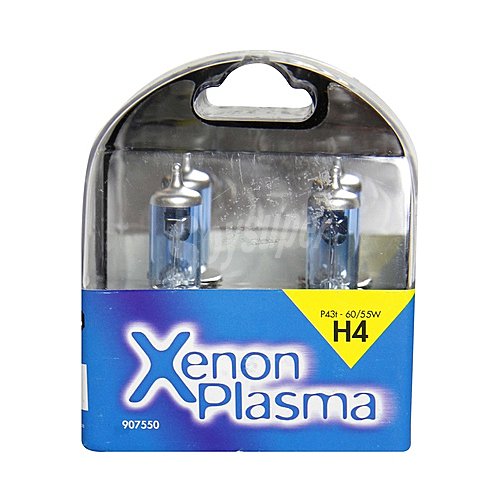 Bombilla de xenón para automóvil con luz ultra blanca, tipo H4, base p43t y potencia de 60-65W sans