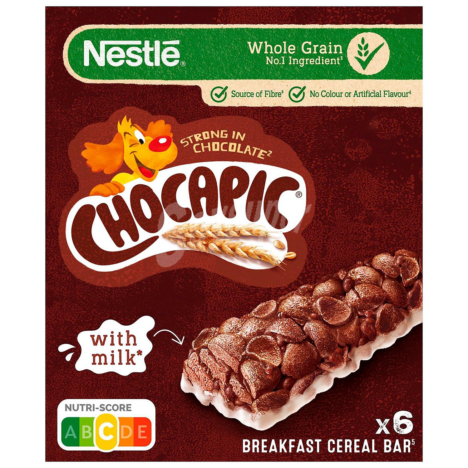 Cereales en barrita con chocolate y leche cchocapic