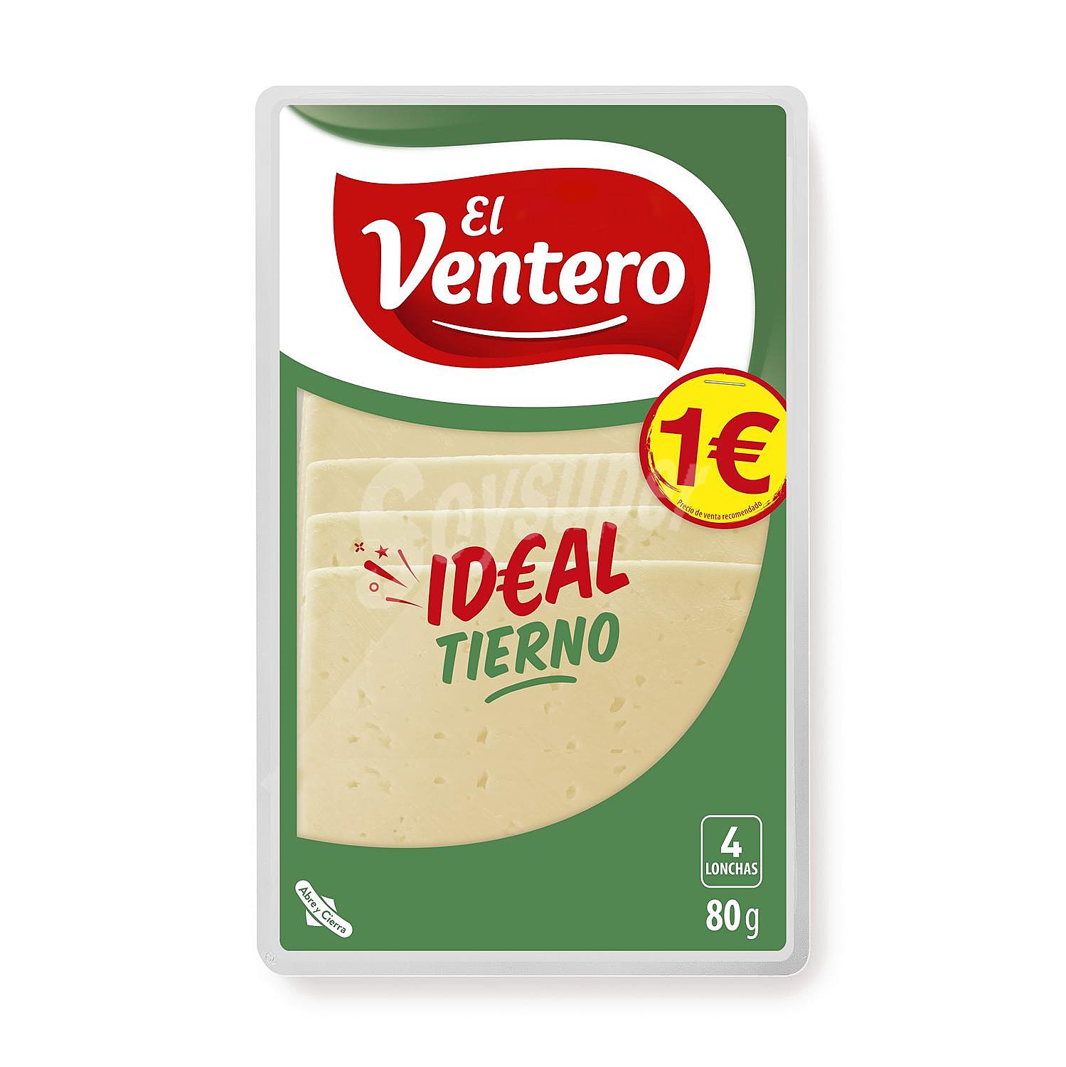 Queso tierno en lonchas El Ventero