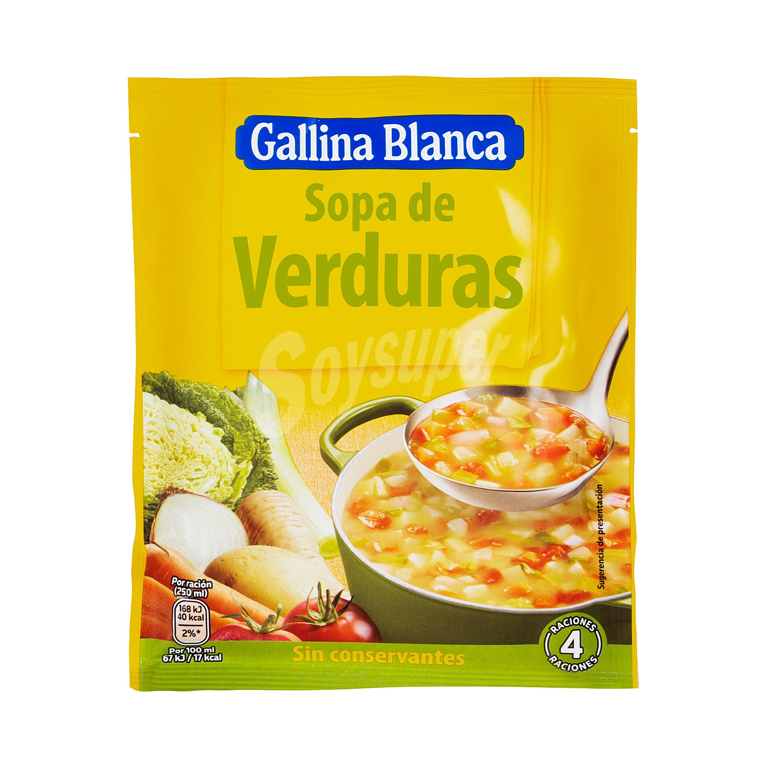 Sopa de verduras gallina blanca