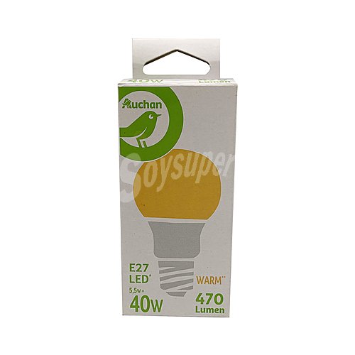 Bombilla Led E27, 5,5W=40W, luz cálida, 470lm, producto alcampo