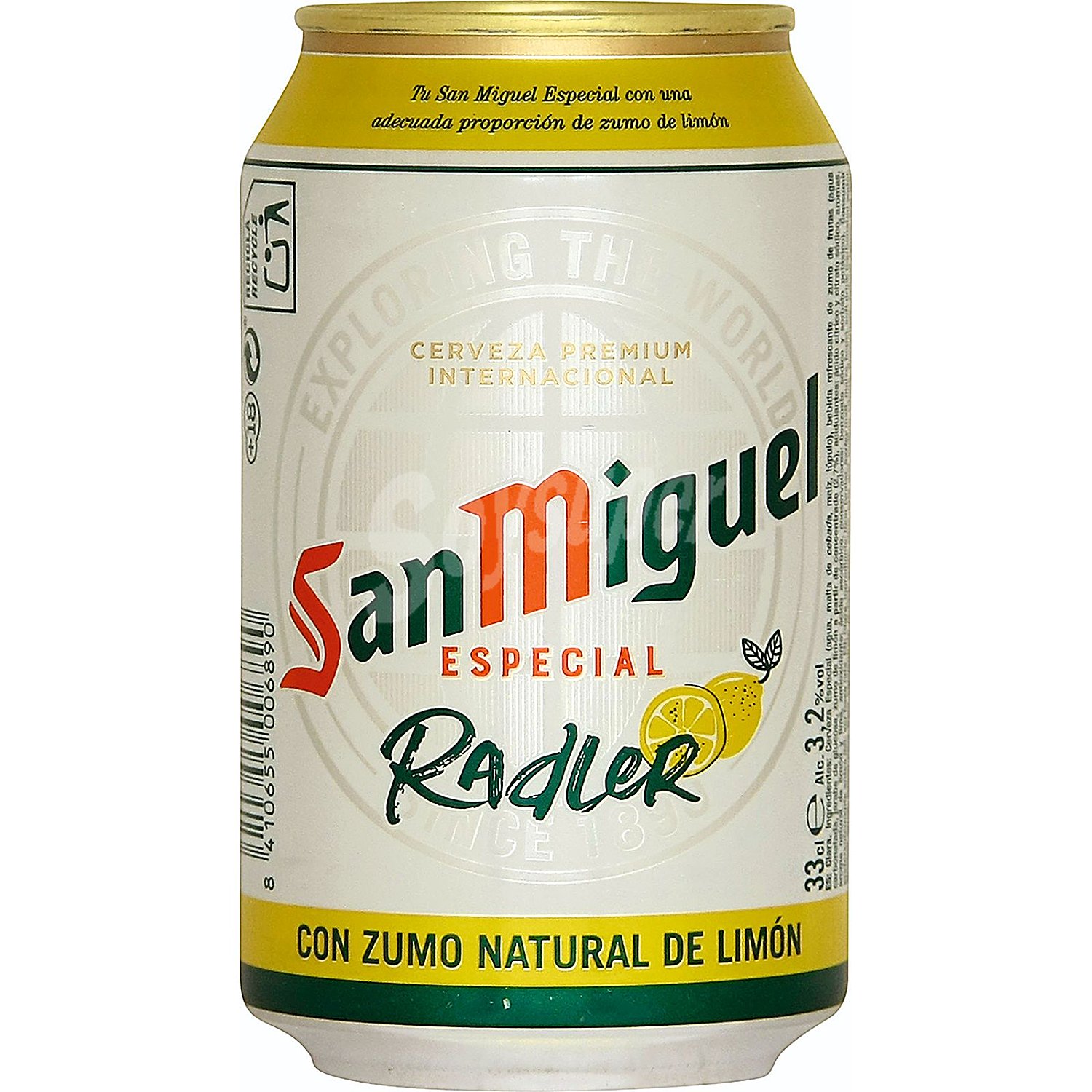 Cerveza radler con limón