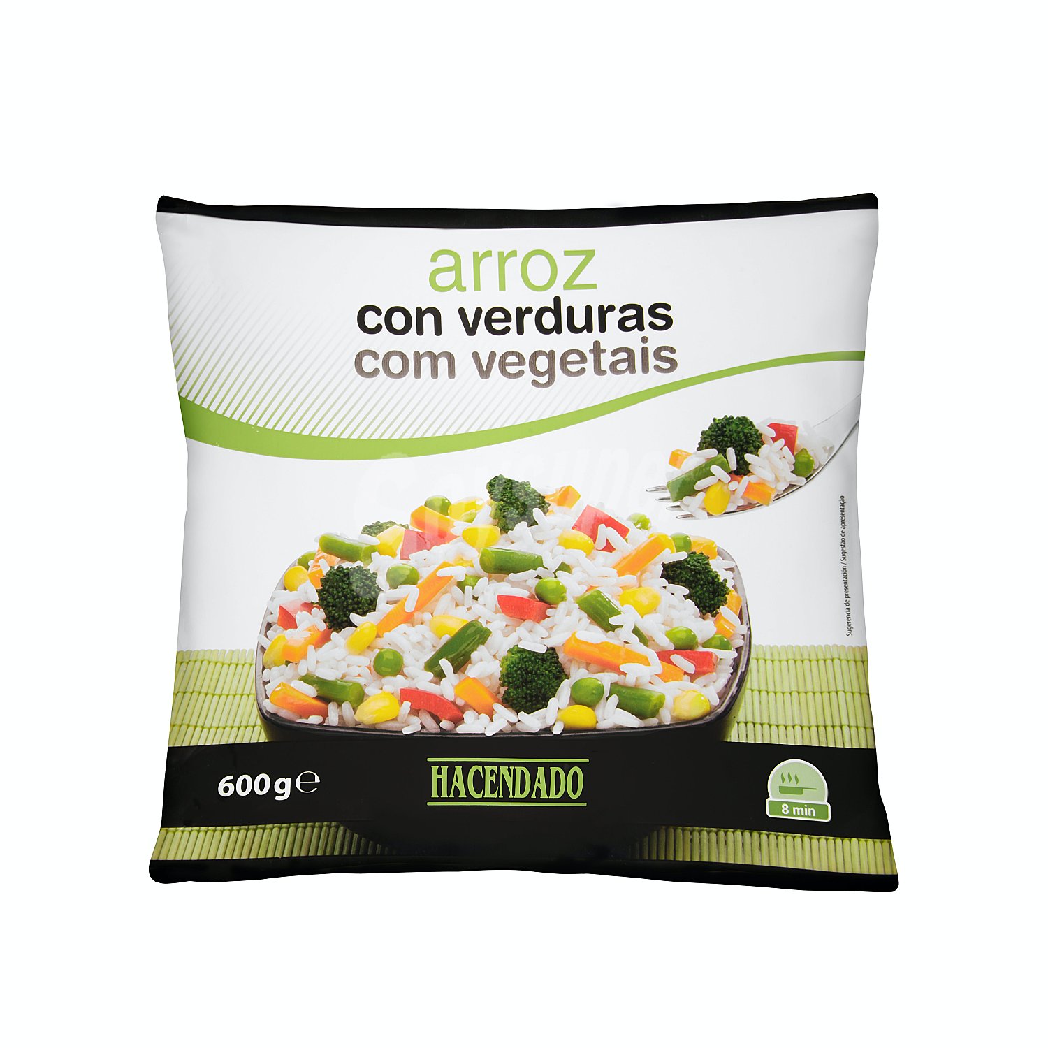 Arroz con verduras congelado