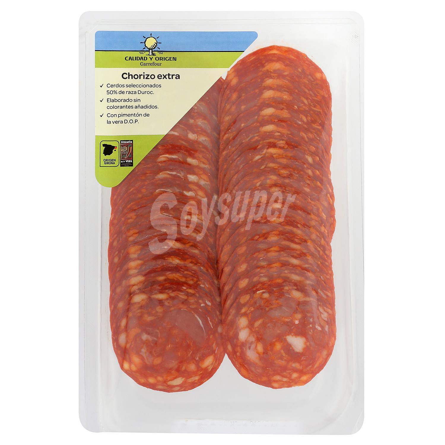 Chorizo extra loncheado Carrefour Calidad y Origen