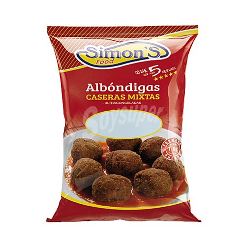 Simon´s food Albóndigas caseras mixtas (vacuno - cerdo), ultracongeladas simon´s food