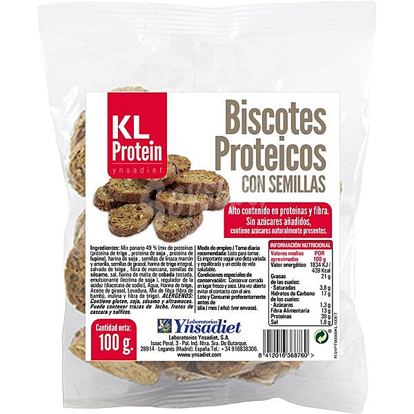 KL Protein biscotes proteicos con semillas envase 100 g