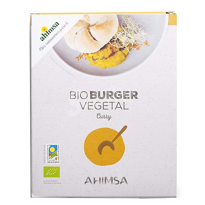 Ahimsa Burger ecológica de Seitán al curry ahimsa