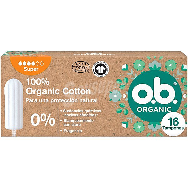 Organic Cotton tampones super