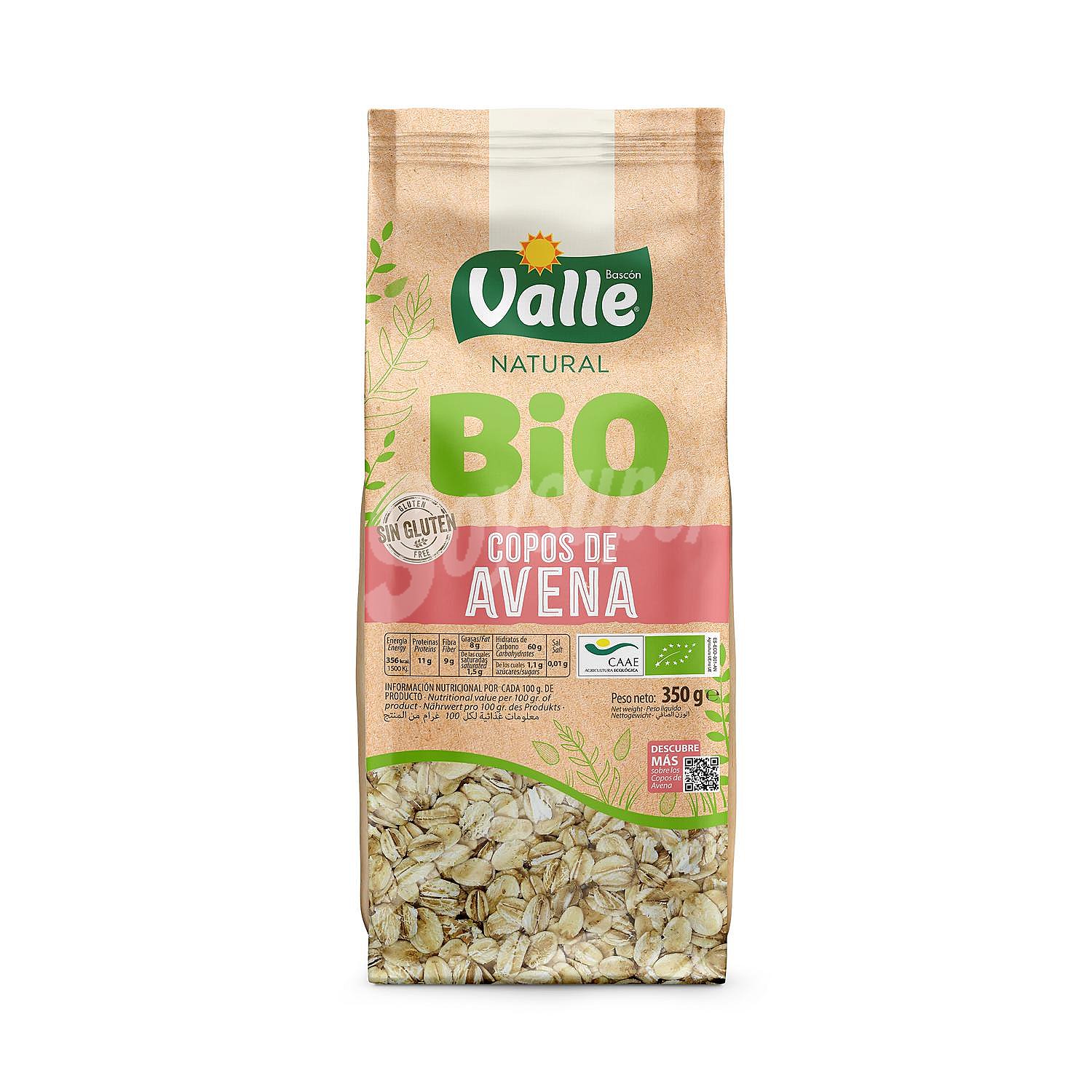 Copos de avena ecológica Valle sin gluten natural