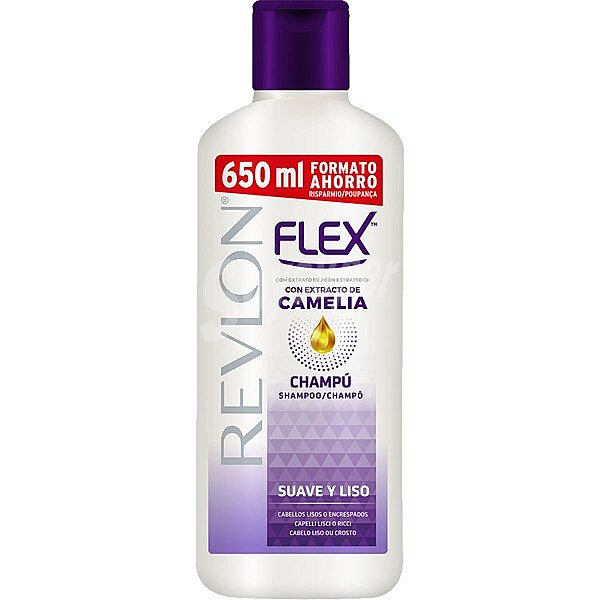 Champú Suave y Liso con extracto de camelia para cabellos lisos o encrespados