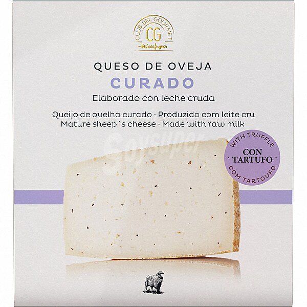 Queso de oveja curado elaborado con leche cruda con tartufo cuña