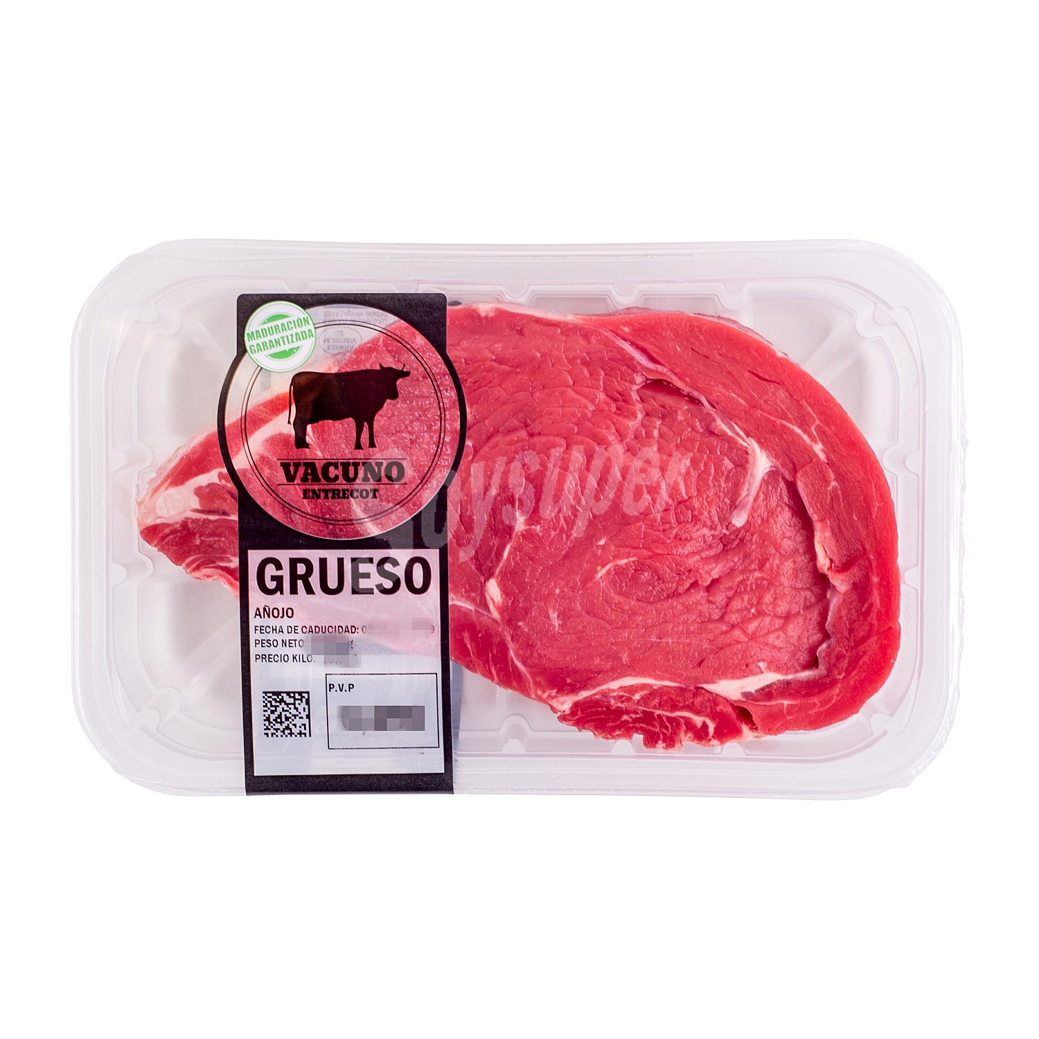 Vacuno añojo entrecot filete grueso fresco, varios, bandeja 800 g aprox(peso aproximado de la )