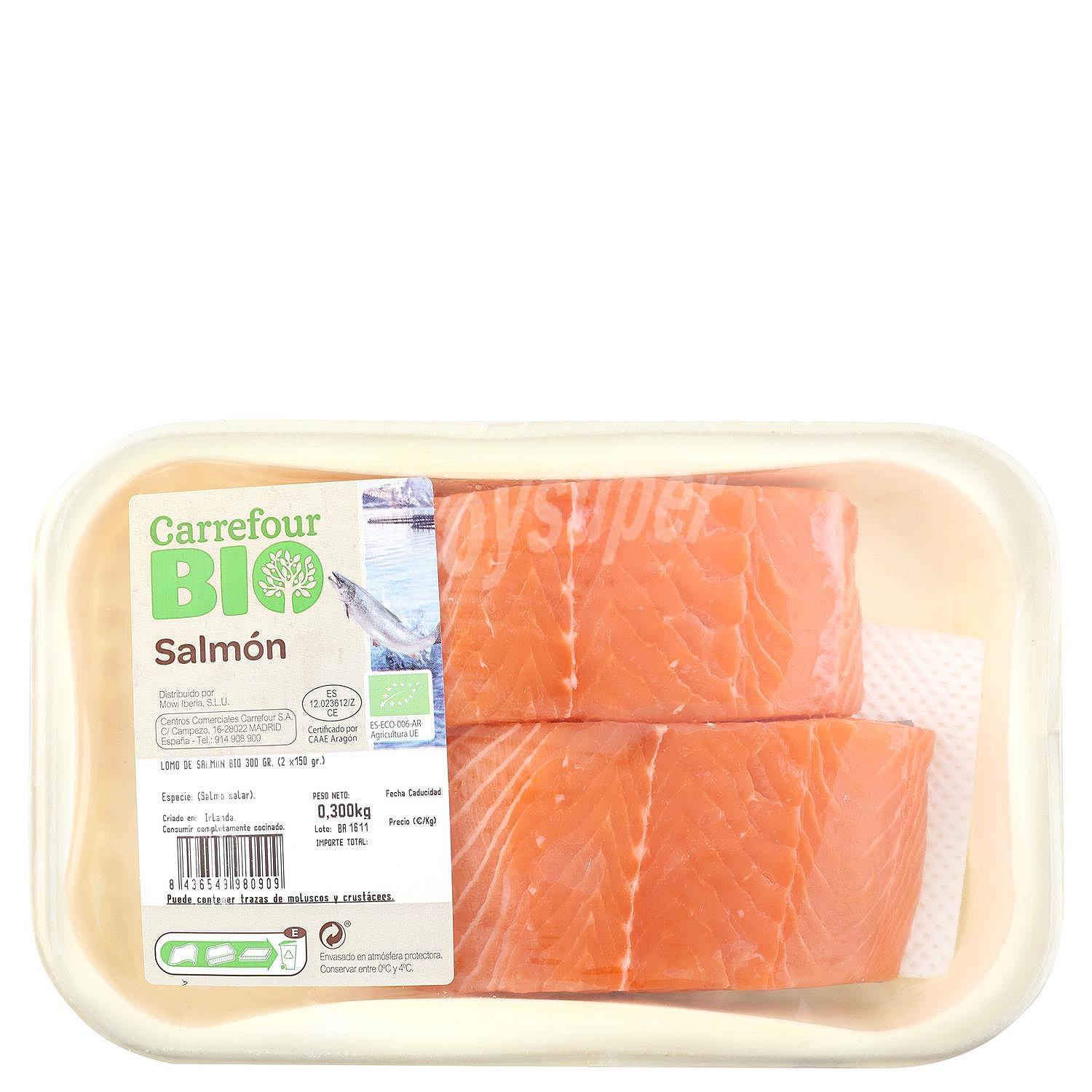 Lomo de salmón ecológico Carrefour Bio