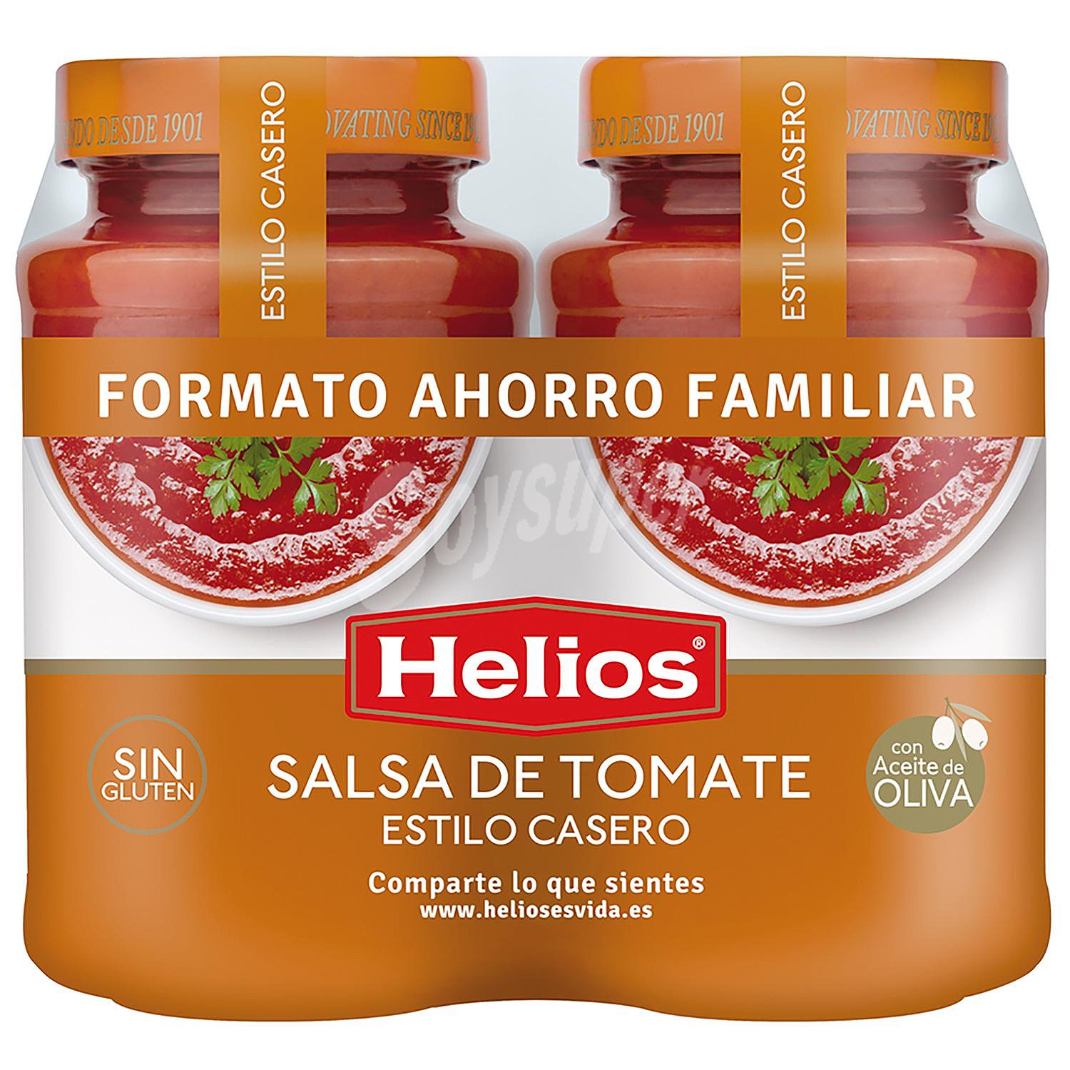 Salsa de tomate Helios sin gluten y sin lactosa