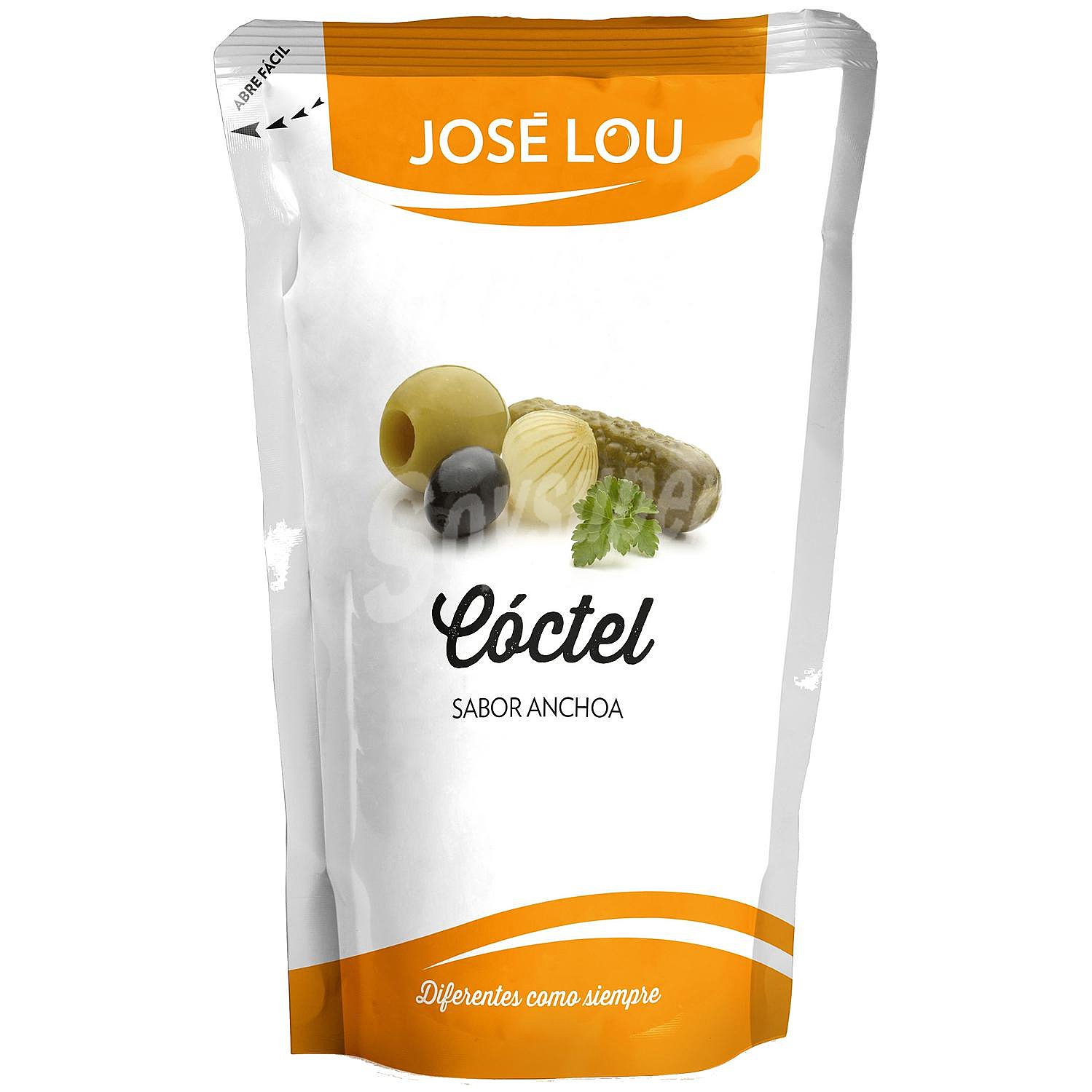 Cocktail de aceitunas y encurtidos sabor anchoa José Lou doypack