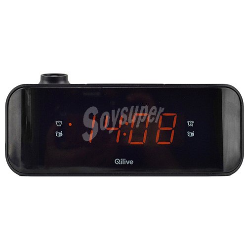 Radio reloj despertador qlive Q.1137 radio am/fm, doble alarma