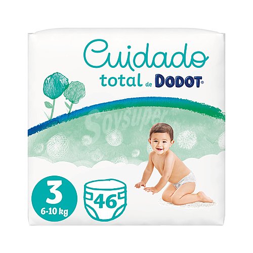 Dodot Pañales talla 3, para niños de 6 a 10 kilogramos dodot Cuidado total