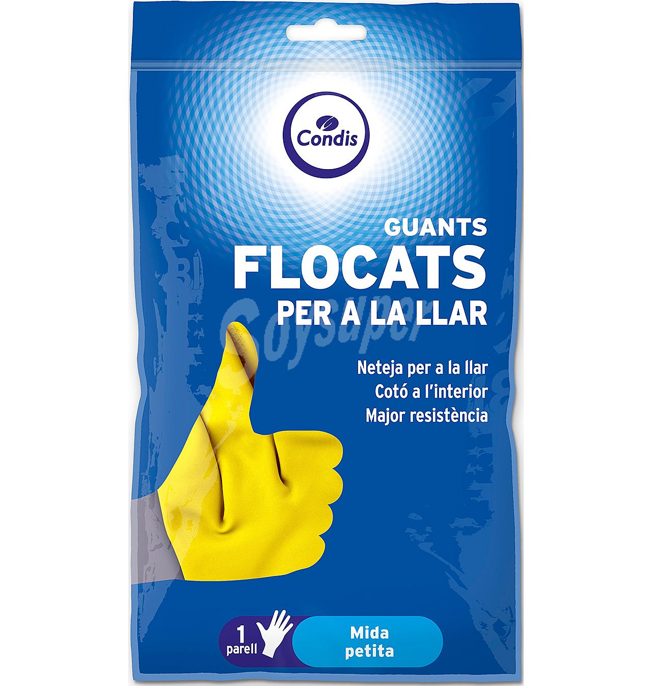 Guantes goma condis flocados pequeños 1 par