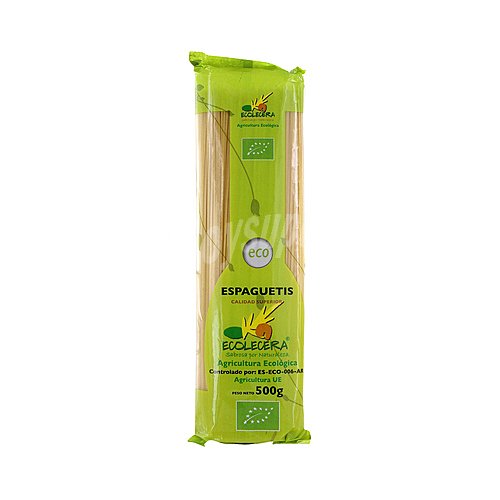 Ecolecera Pasta Espaguetis ecológicos, pasta de sémola de trigo duro de calidad superior ecolecera