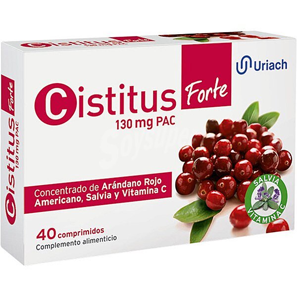 Cistitus Forte 130mg Pac con arándano rojo americano, salvia y vitamina C para el tracto urinario