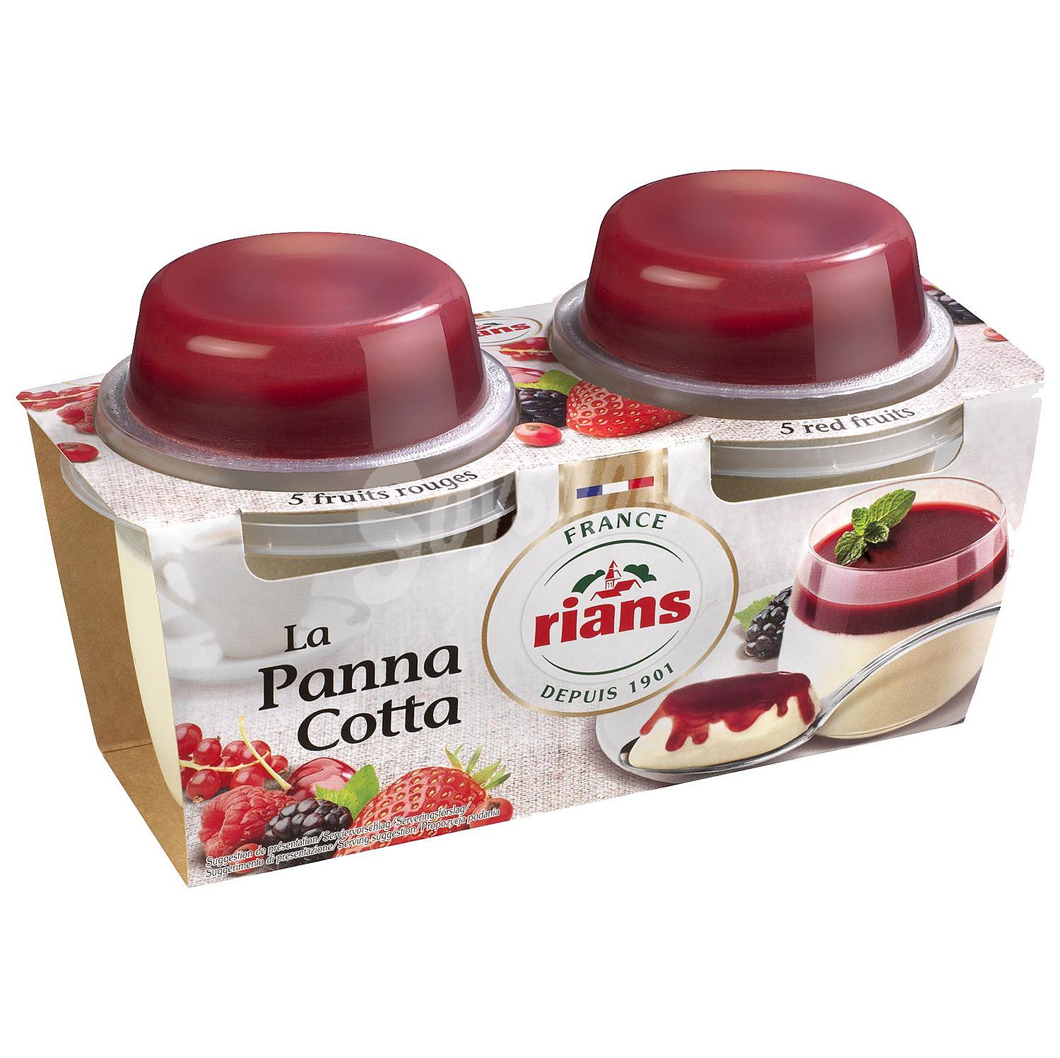 Panna cotta con frutos rojos