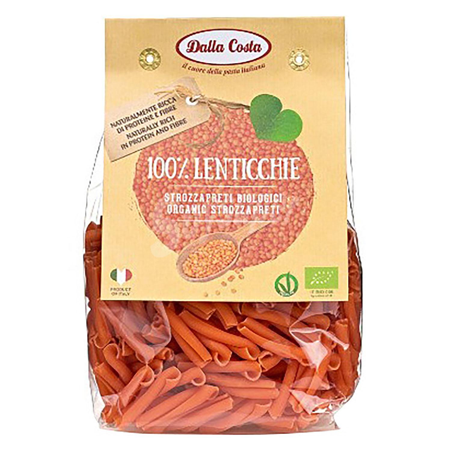 Pasta Strozzapreti de lentejas dalla costa