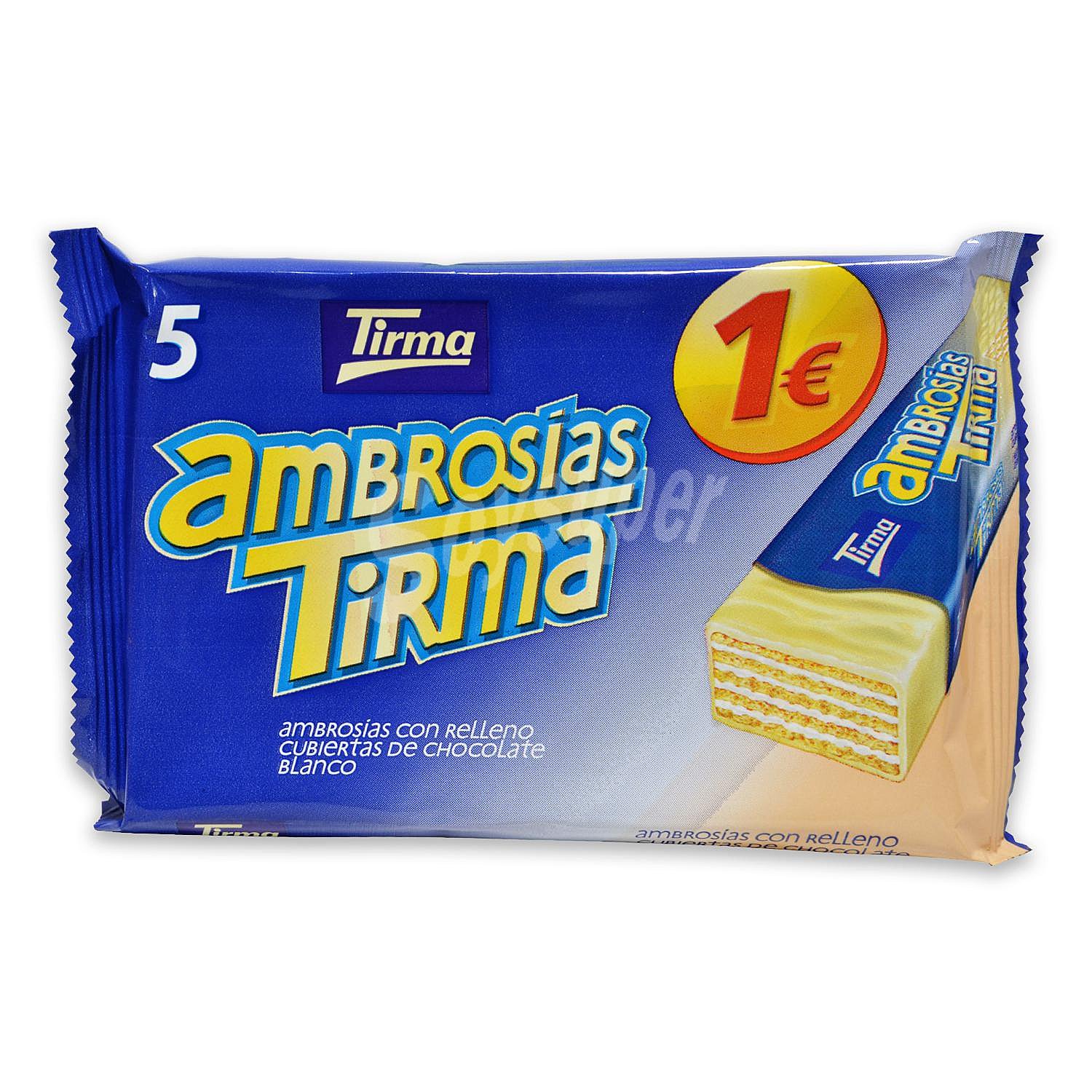 Ambrosías con relleno cubiertas de chocolate blanco Tirma