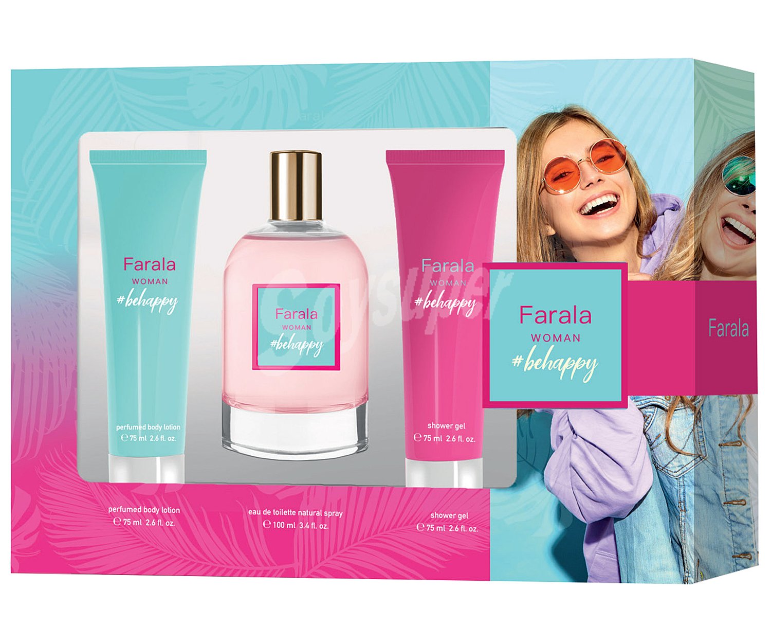 Estuche regalo para mujer con colonia, gel y loción corporal