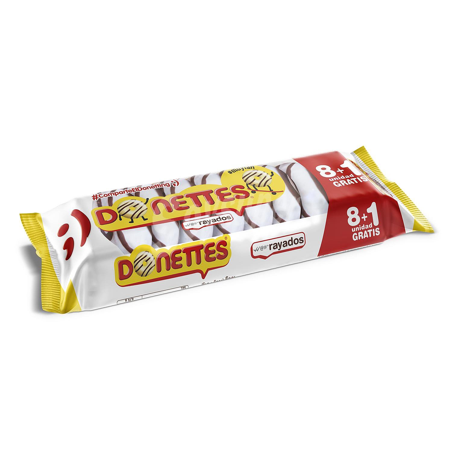 Bollito recubierto de chocolate blanco rayado Donettes