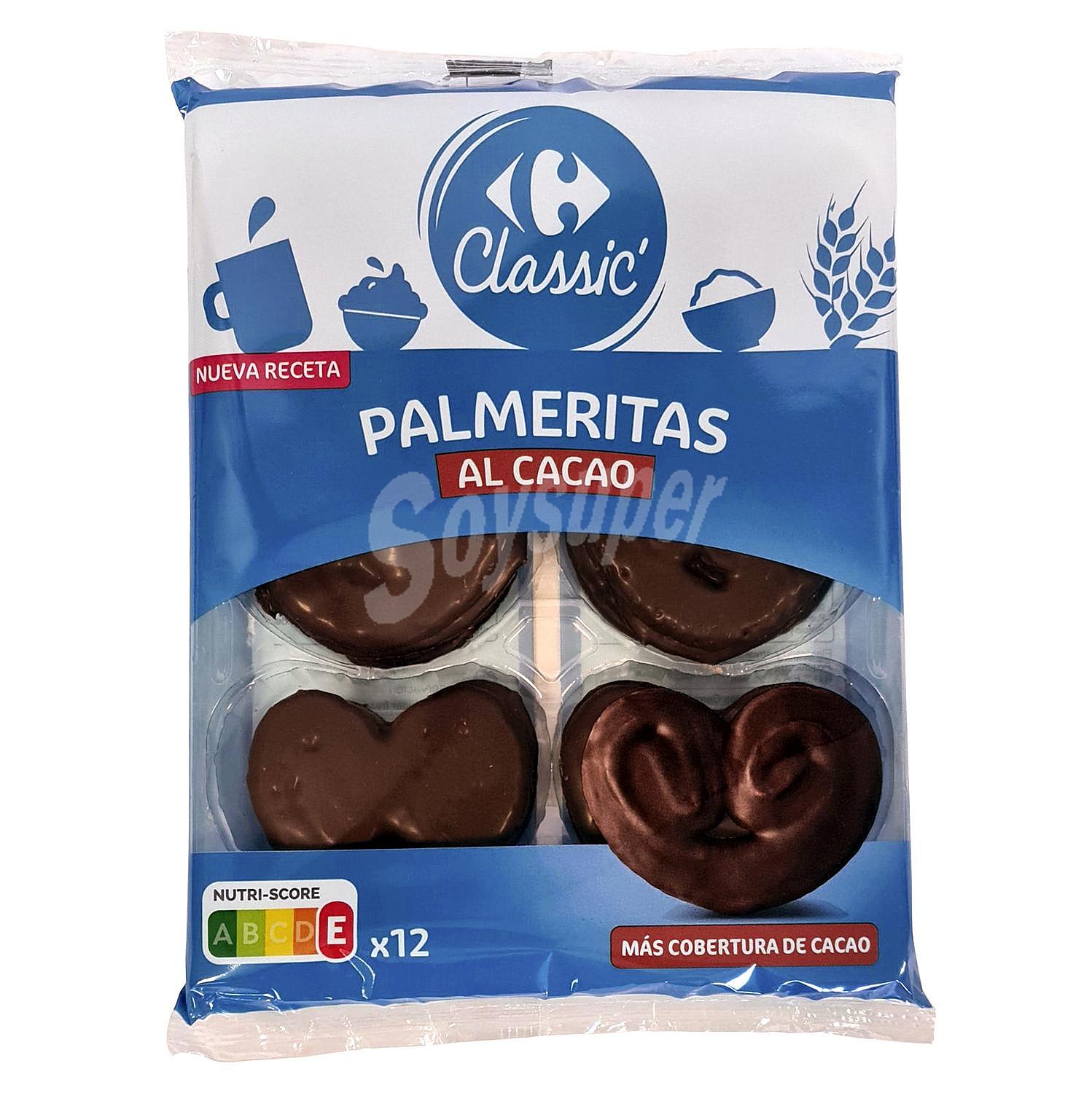 Palmeras de hojaldre al cacao Carrefour Classic'