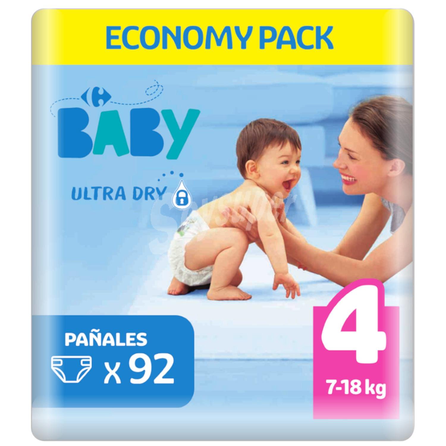 Pañales Carrefour Baby Ultra Dry Talla 4 (7-18 kg) ultra-dry