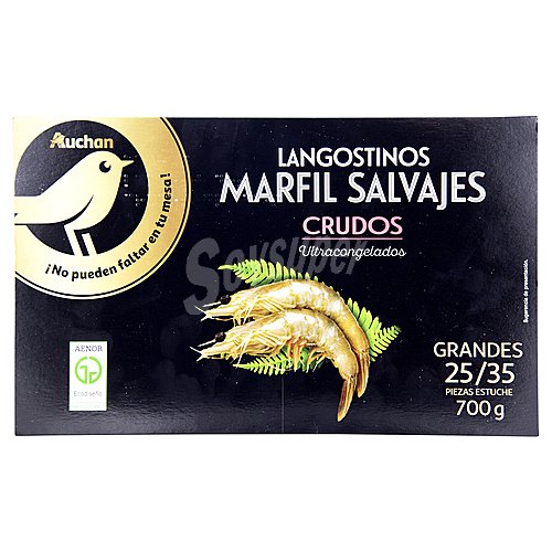 Alcampo gourmet Langostinos crudos 25 / 35, salvajes y ultracongelados alcampo gourmet