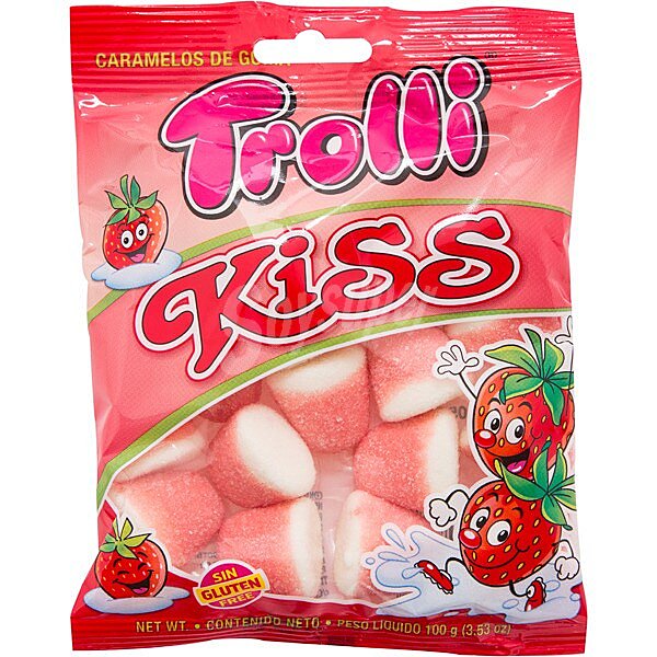 Kiss caramelos de goma sabor fresa sin gluten bolsa 100 g