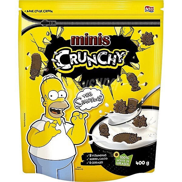 Mini galletas con formas de los personajes de los Simpson crunchy