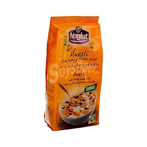 Noglut Cereales muesli con frutas y frutos secos, sin gluten y sin lactosa noglut