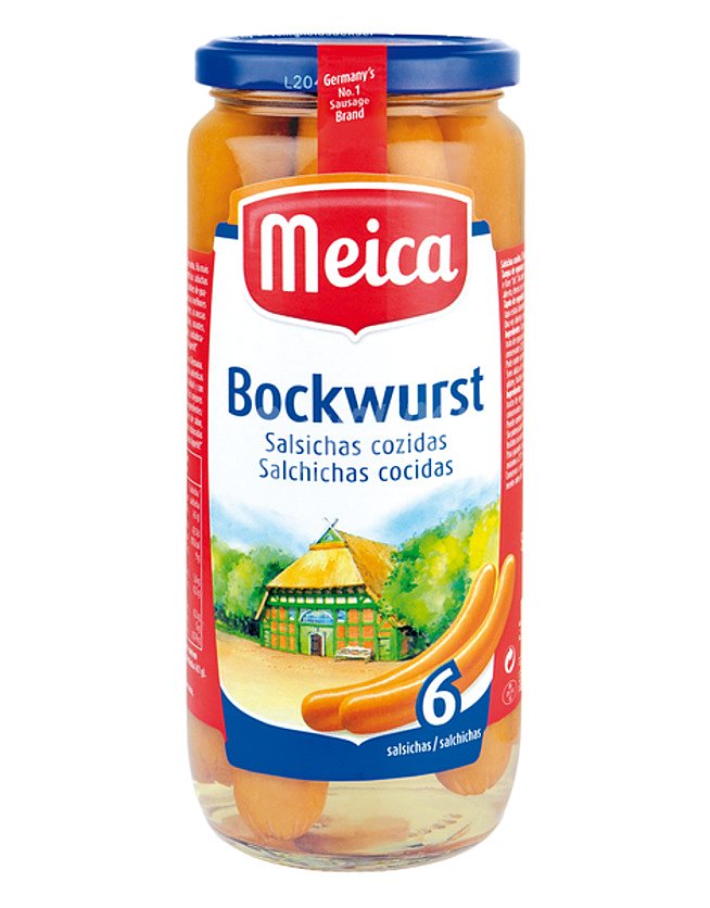 Salchichas bockwurst cocida