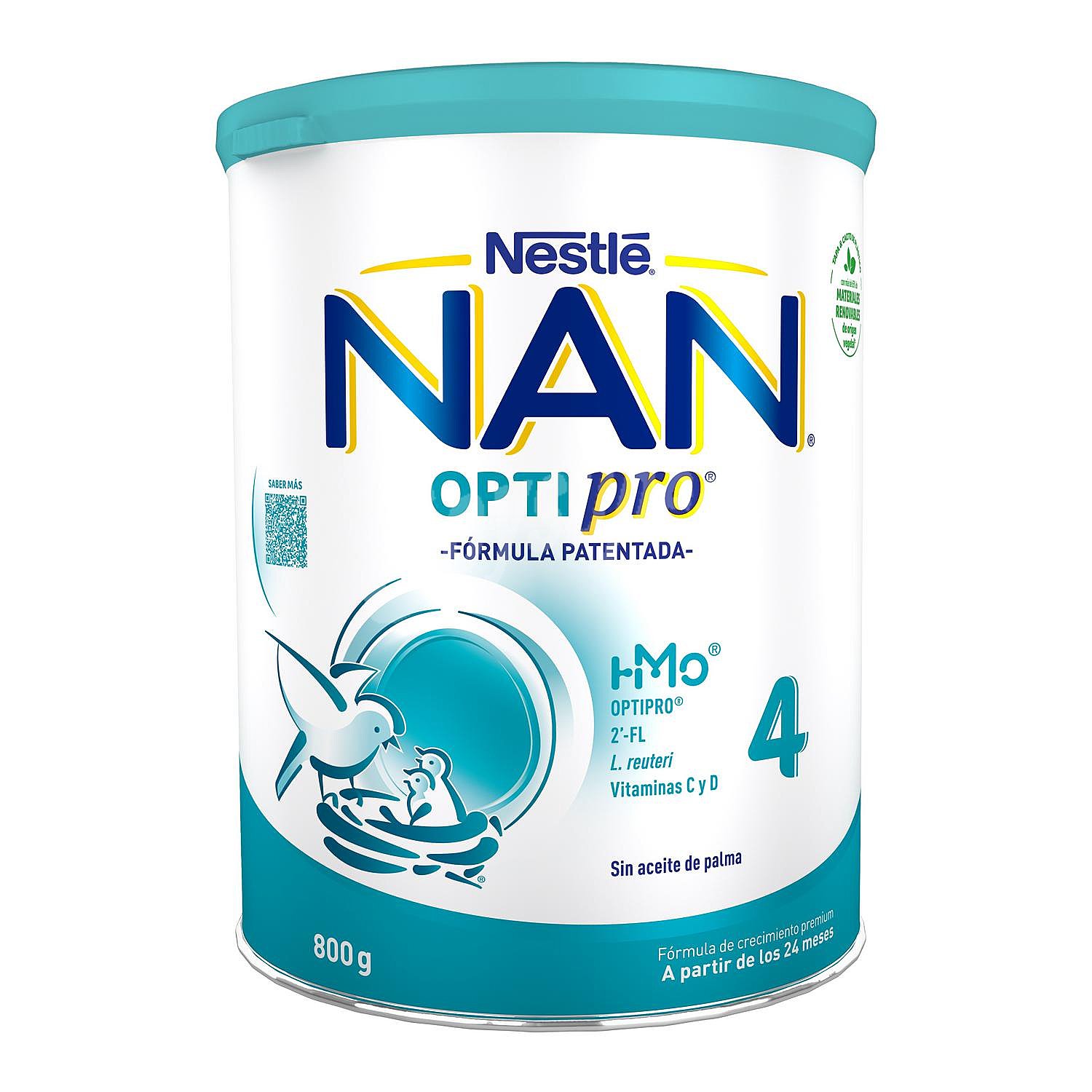 NAN Leche (4) infantil de continuación en polvo, con hierro y 13 vitaminas, a partir de 24 meses NAN Optipro