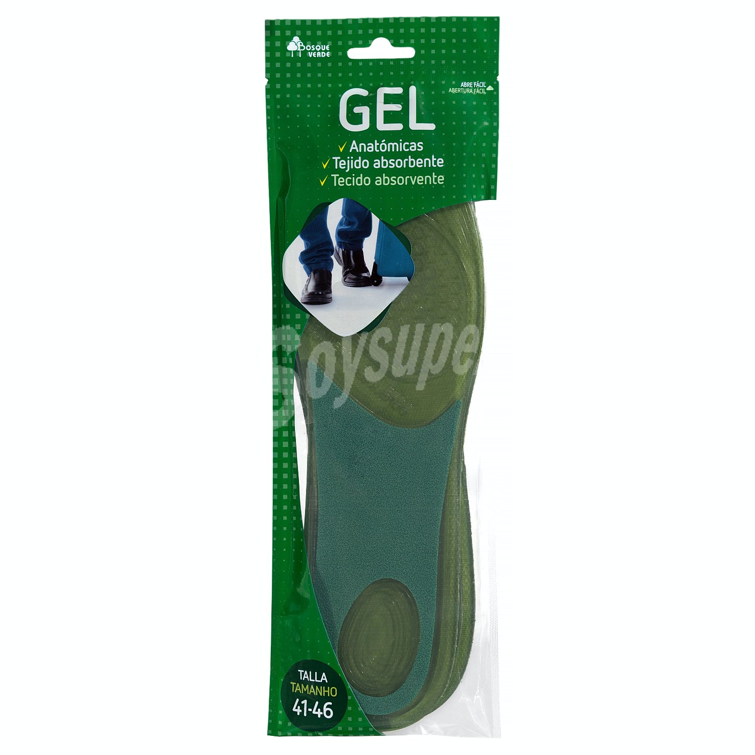 Plantilla gel anatómica tejido absorbente talla 41-46