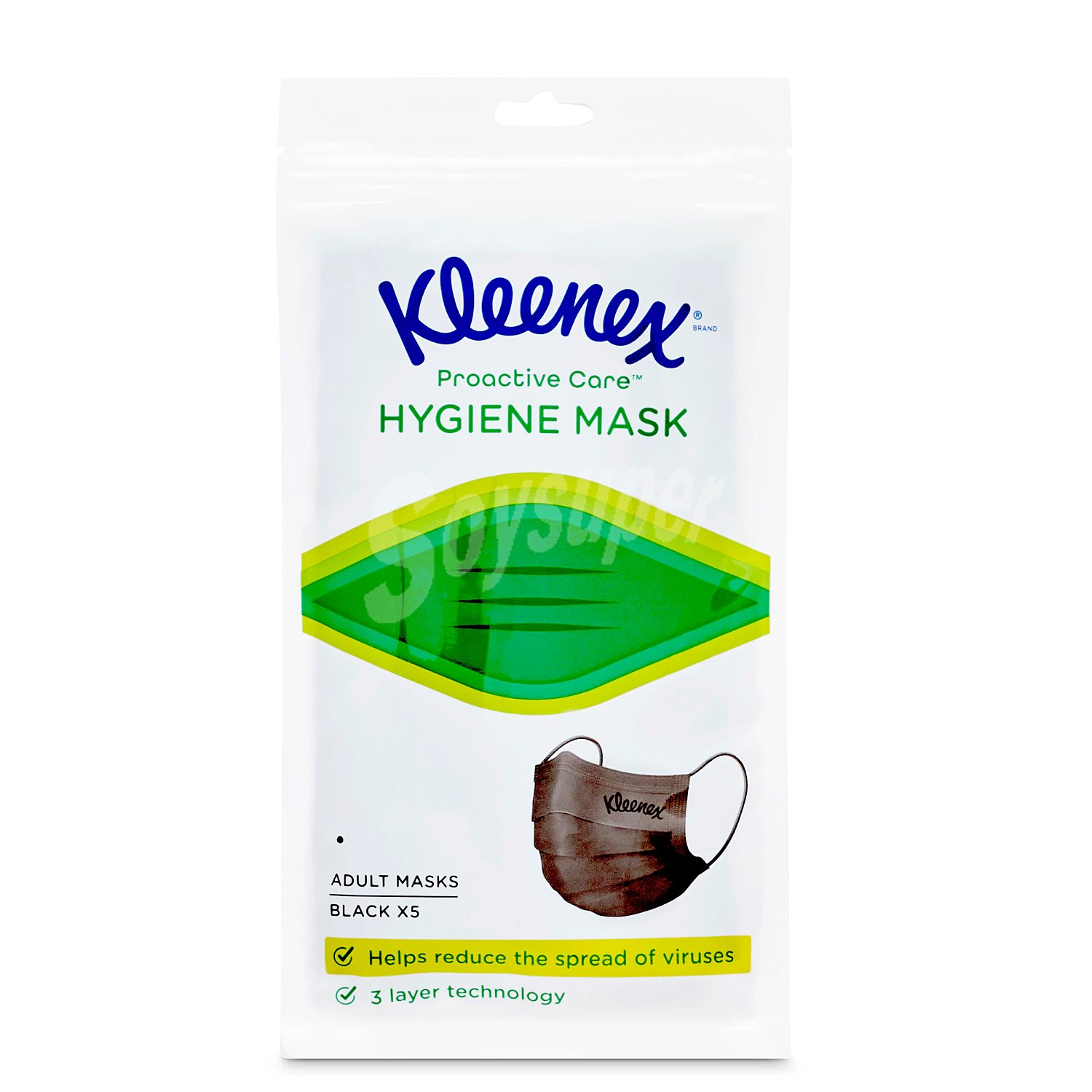 Mascarillas higiénicas negra Kleenex