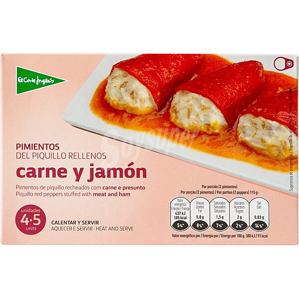 Pimientos del piquillo rellenos de carne y jamón