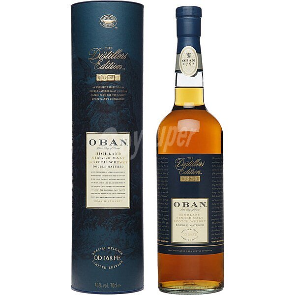 Whisky escocés de malta 18 años Highland botella 70 cl