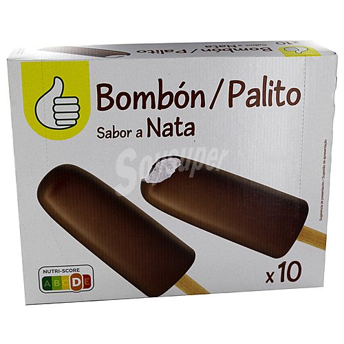 Producto económico alcampo Bombón helado con sabor a nata y recubierto de cacao