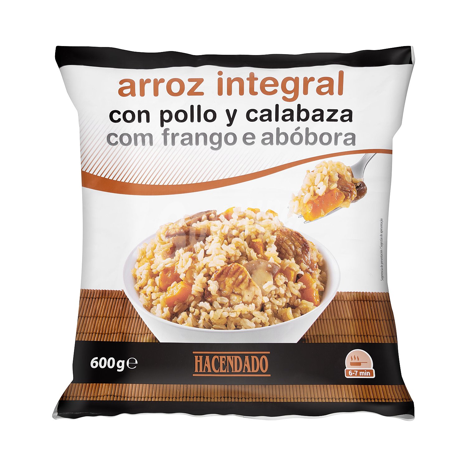 Arroz integral con pollo y calabaza congelado