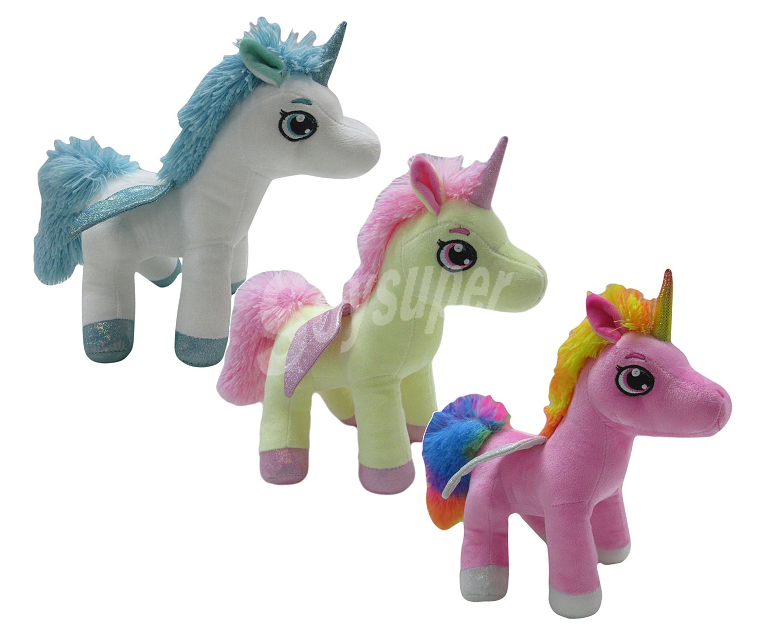 Peluche unicornio alado, 30cm., varios colores alcampo