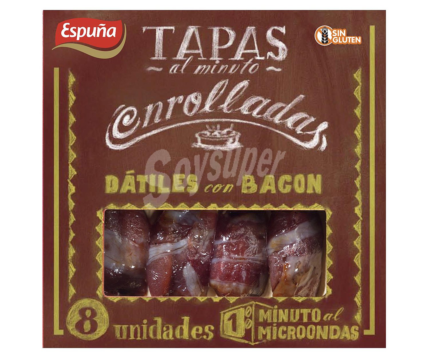 Dátiles envueltos en bacon, elaborados sin gluten