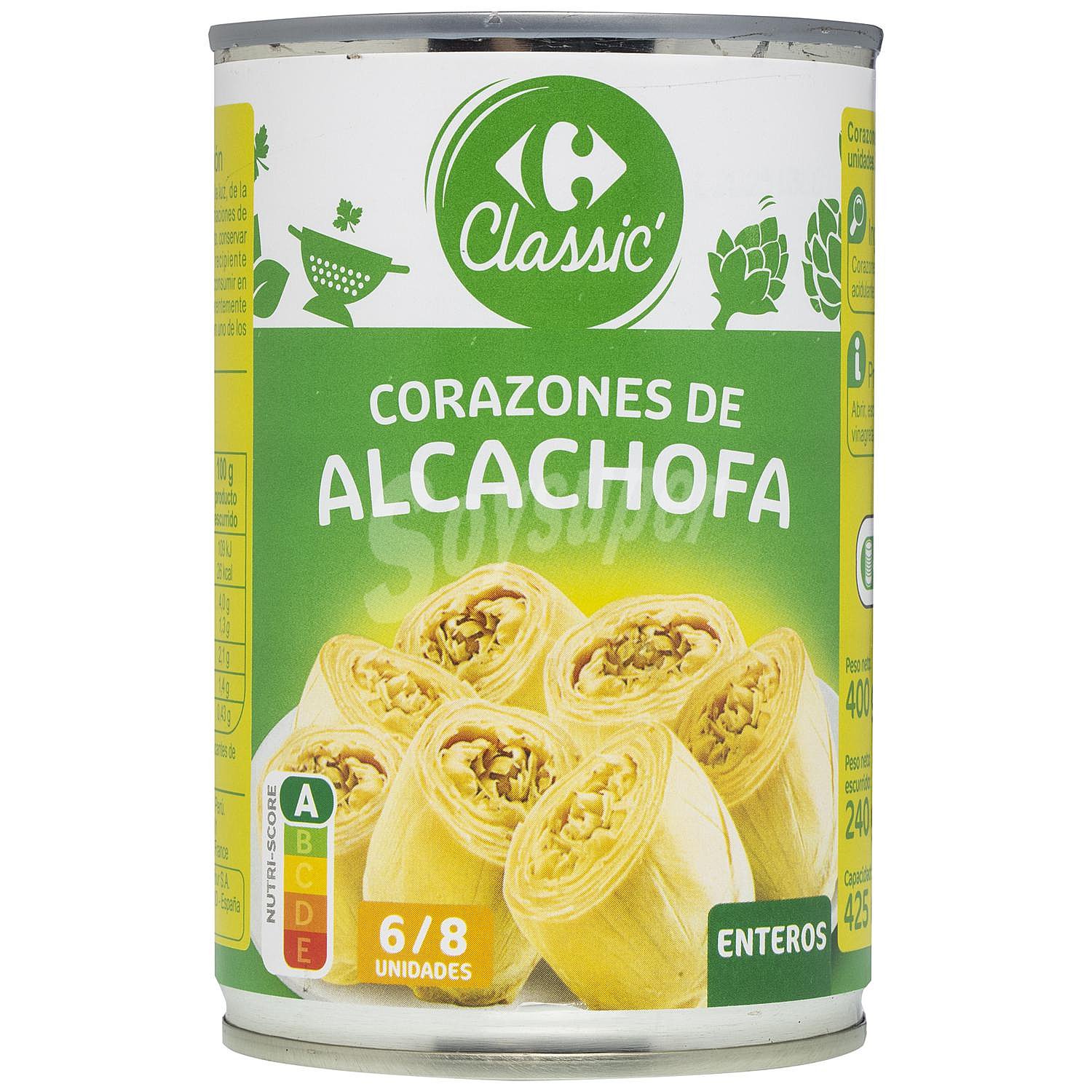 Corazones de alcachofas 6/8 piezas Carrefour